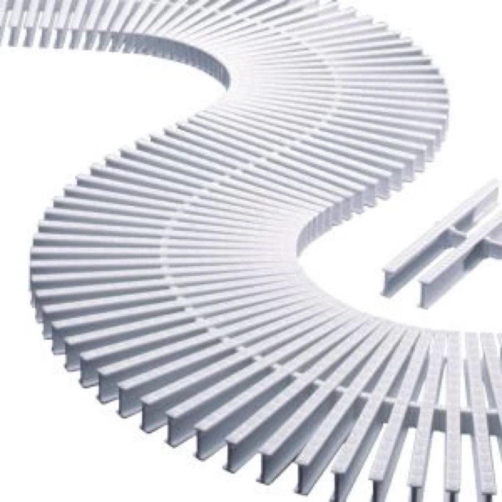 [00221] MÓDULO REJILLA TRANSV. PARA CURVAS 245 mm ALTO 35 mm