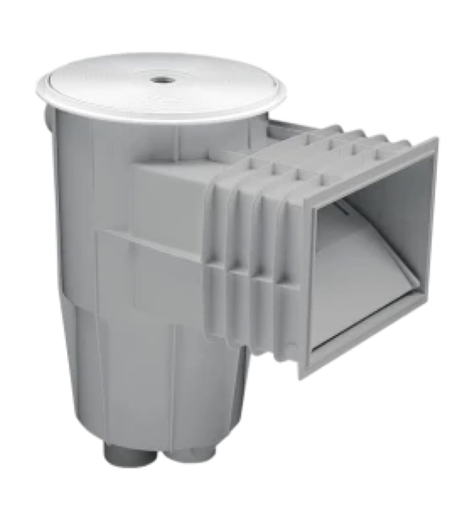 SKIMMER 15 L PISC. HORM. CON BOCA STANDARD TAPA CIRCULAR GRIS CLARO