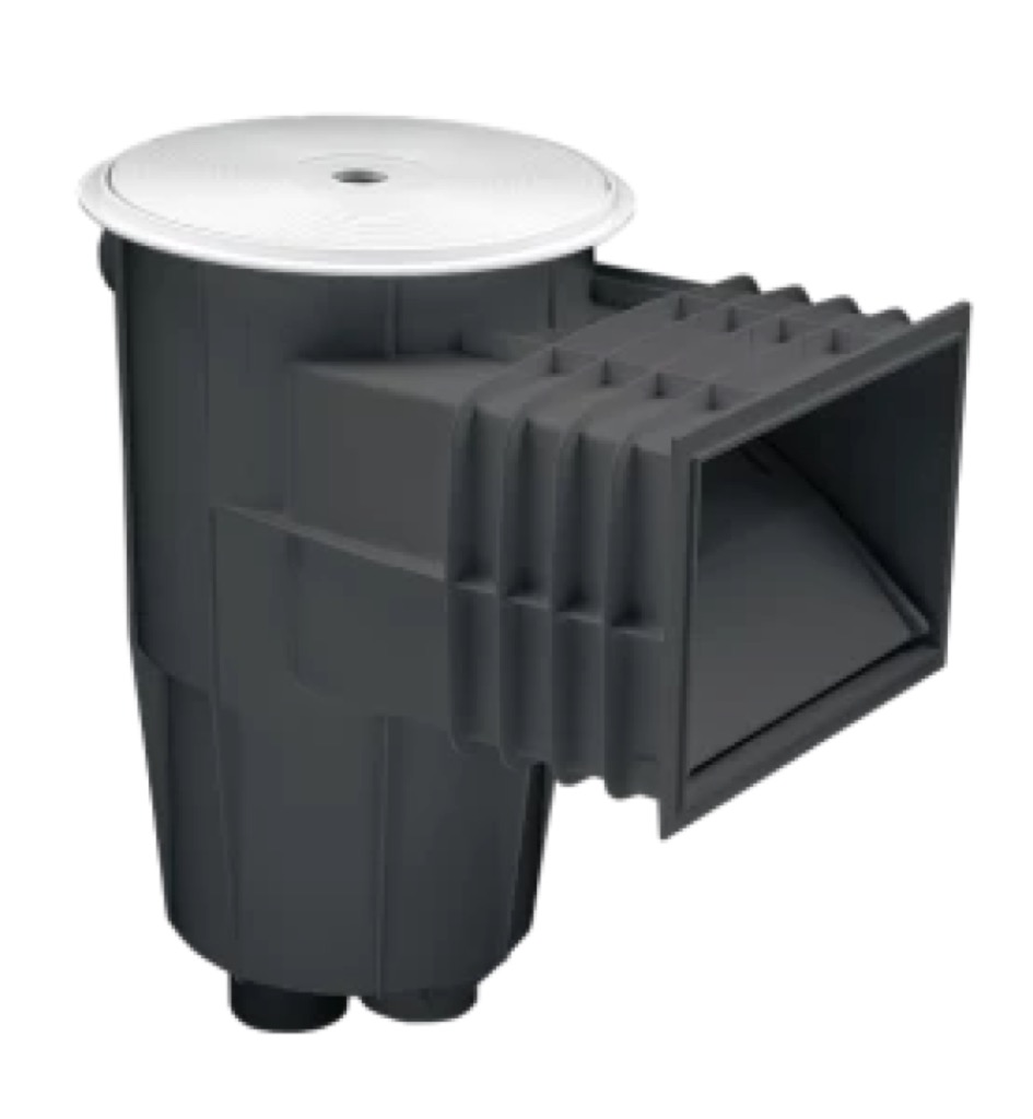 SKIMMER 15 L PISC. HORM. CON BOCA STANDARD TAPA CIRCULAR GRIS ANTRACITA