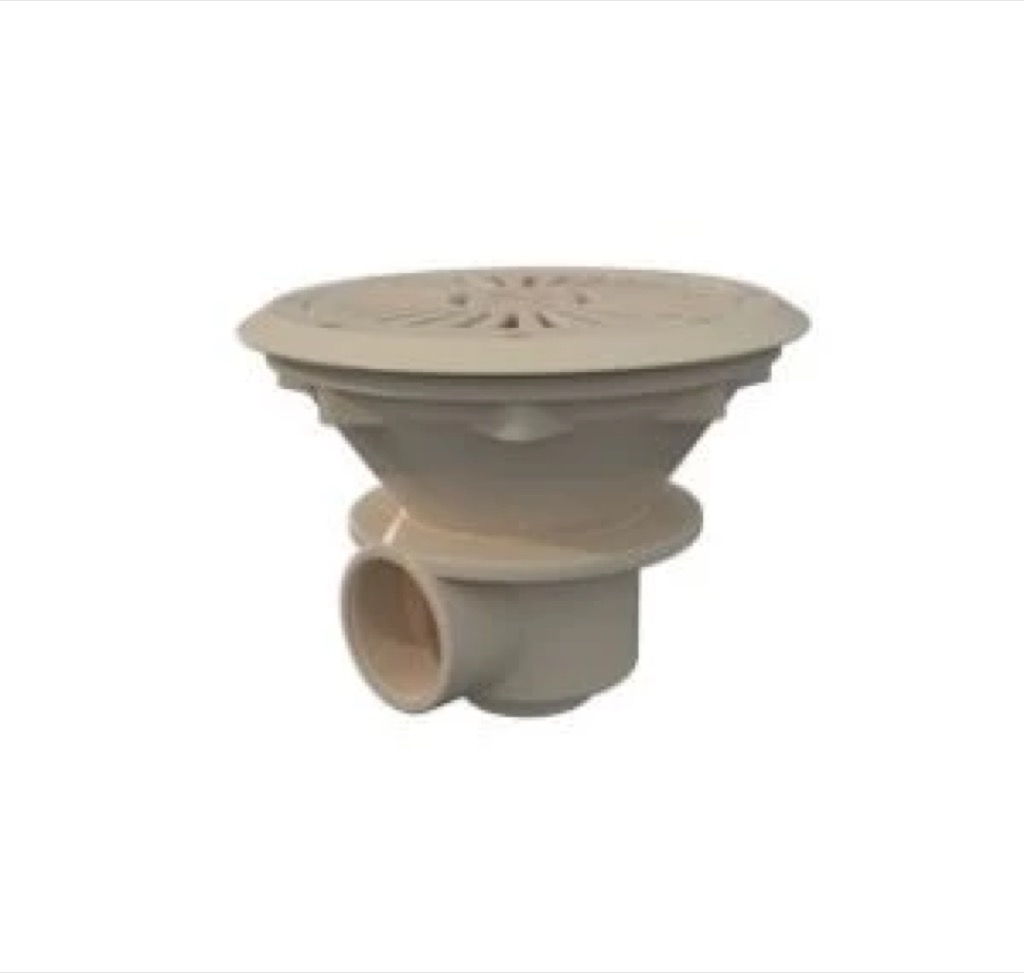 SUMIDERO PISC. PREF. ABS REDONDO Ø210 SAL. 2'' REJILLA ABS COLOR BEIGE