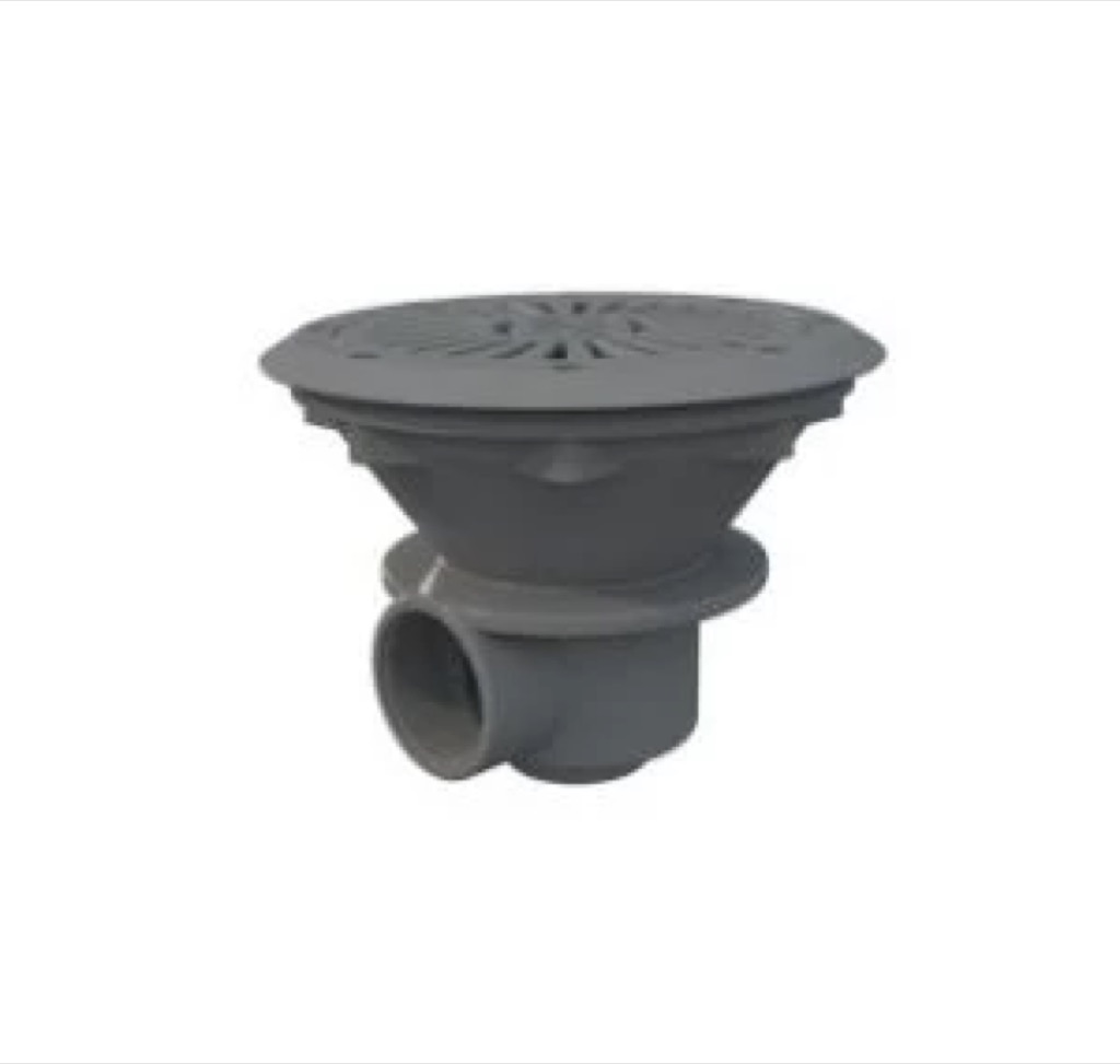 SUMIDERO PISC. PREF. ABS REDONDO Ø210 SAL. 2'' REJILLA ABS COLOR GRIS CLARO